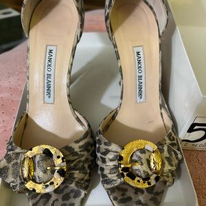 Manolo Blahnik leopard heels